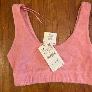 Zara - Terry Cloth Pink Bra